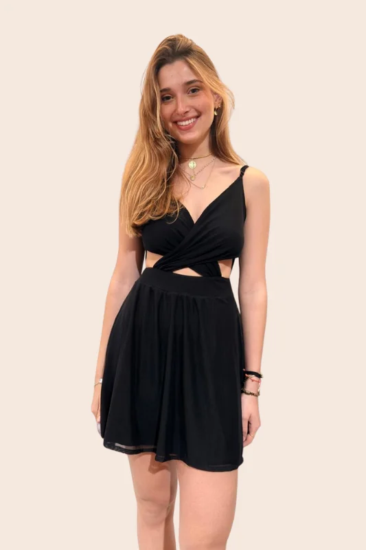 VESTIDO TULE CRUZADO CURTO